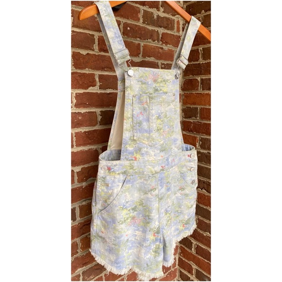 Anthropologie Pilcro Watercolor Short Overalls SZ 27 - Picture 6 of 13
